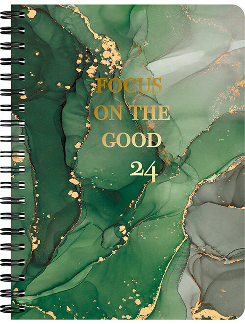 Kalender 2024 A6 Green Marble 12 mån FSC