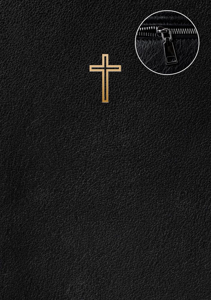 Svenska Folkbibeln 2015 : Slimline Svart läder med dragkedja