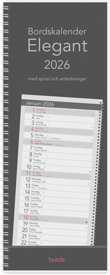 Kalender 2026 Bordskalender Elegant spiral